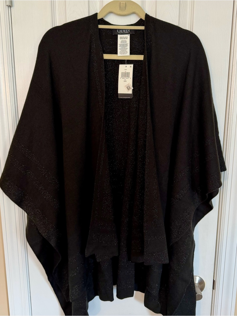 Ralph Lauren Shine Border Ruana Shrug - Picture 3 of 12
